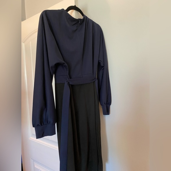 Grace Karin Large Two-Tone Dress. Navy & Black - Picture 2 of 6